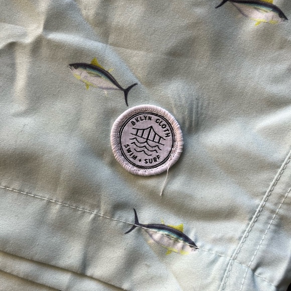 NWT Brooklyn Cloth Co. Fish Pattern Volley Swim Trunk Sz L - Picture 2 of 7